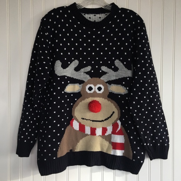 None Sweaters - Reindeer holiday sweater